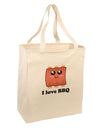 I love BBQ Ribs Large Grocery Tote Bag-Grocery Tote-TooLoud-Natural-Large-Davson Sales