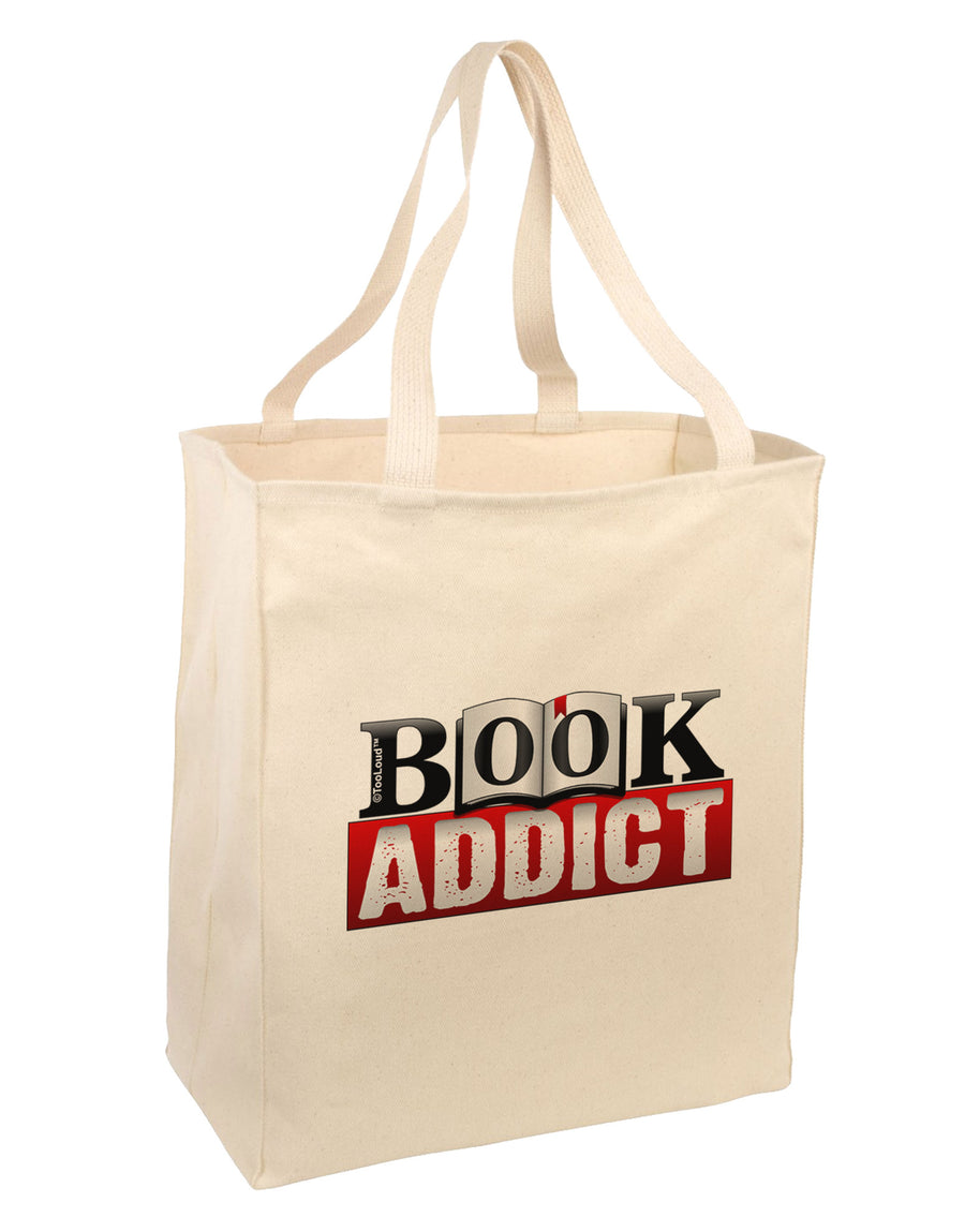 Book Addict Large Grocery Tote Bag-Natural-Grocery Tote-TooLoud-Natural-Large-Davson Sales