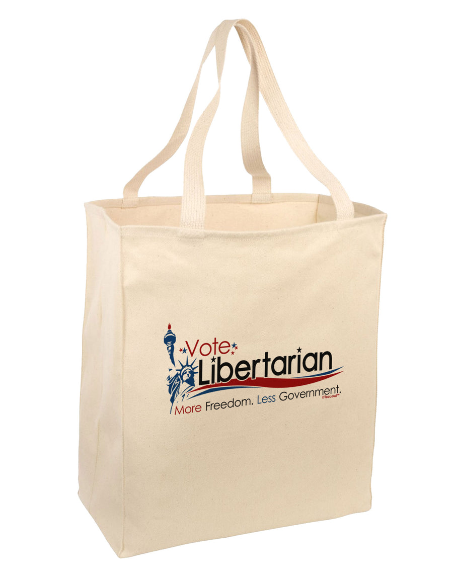 Libertarian Slogan Large Grocery Tote Bag-Grocery Tote-TooLoud-Natural-Large-Davson Sales