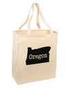 Oregon - United States Shape Large Grocery Tote Bag by TooLoud-Grocery Tote-TooLoud-Natural-Large-Davson Sales