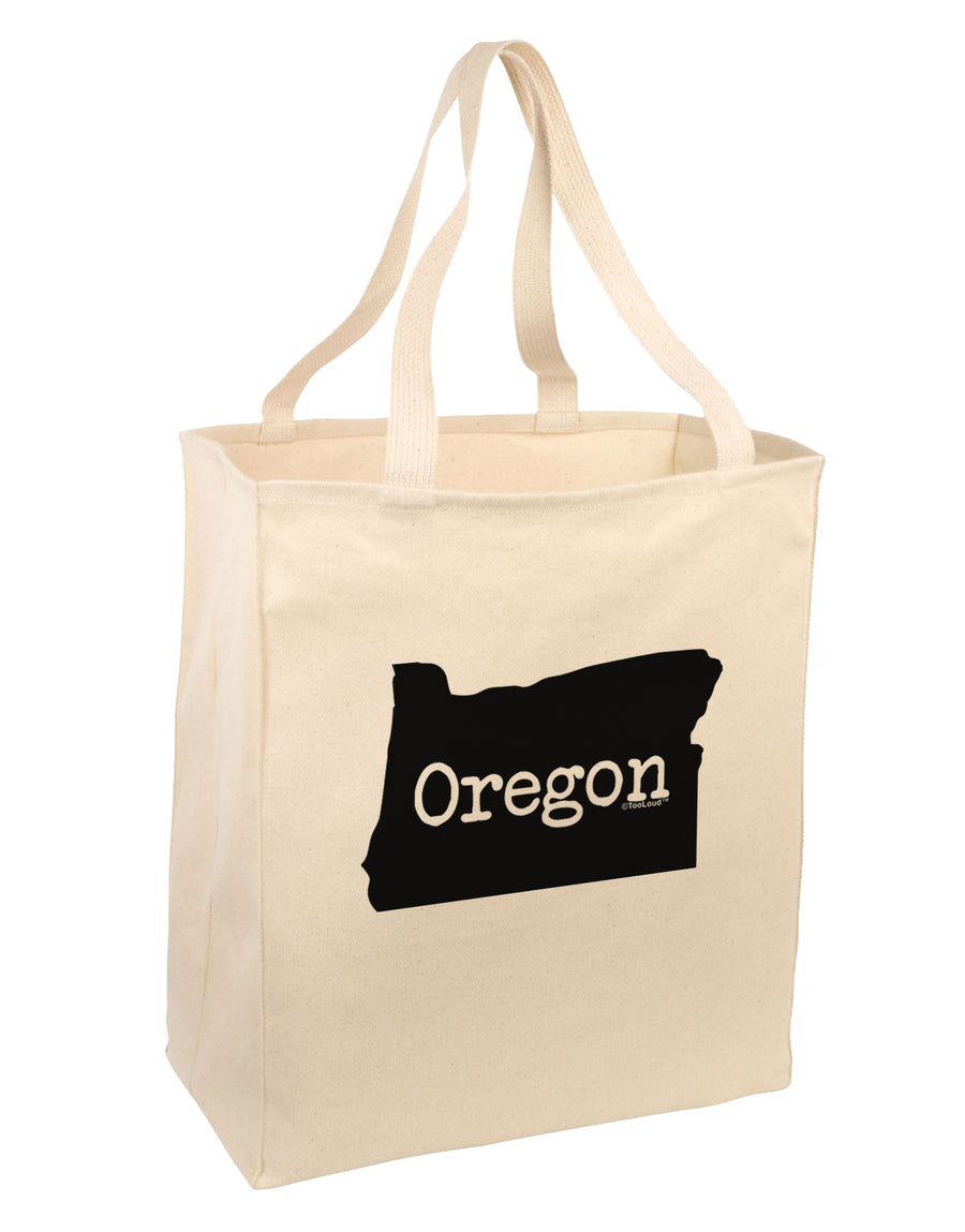 Oregon - United States Shape Large Grocery Tote Bag by TooLoud-Grocery Tote-TooLoud-Natural-Large-Davson Sales