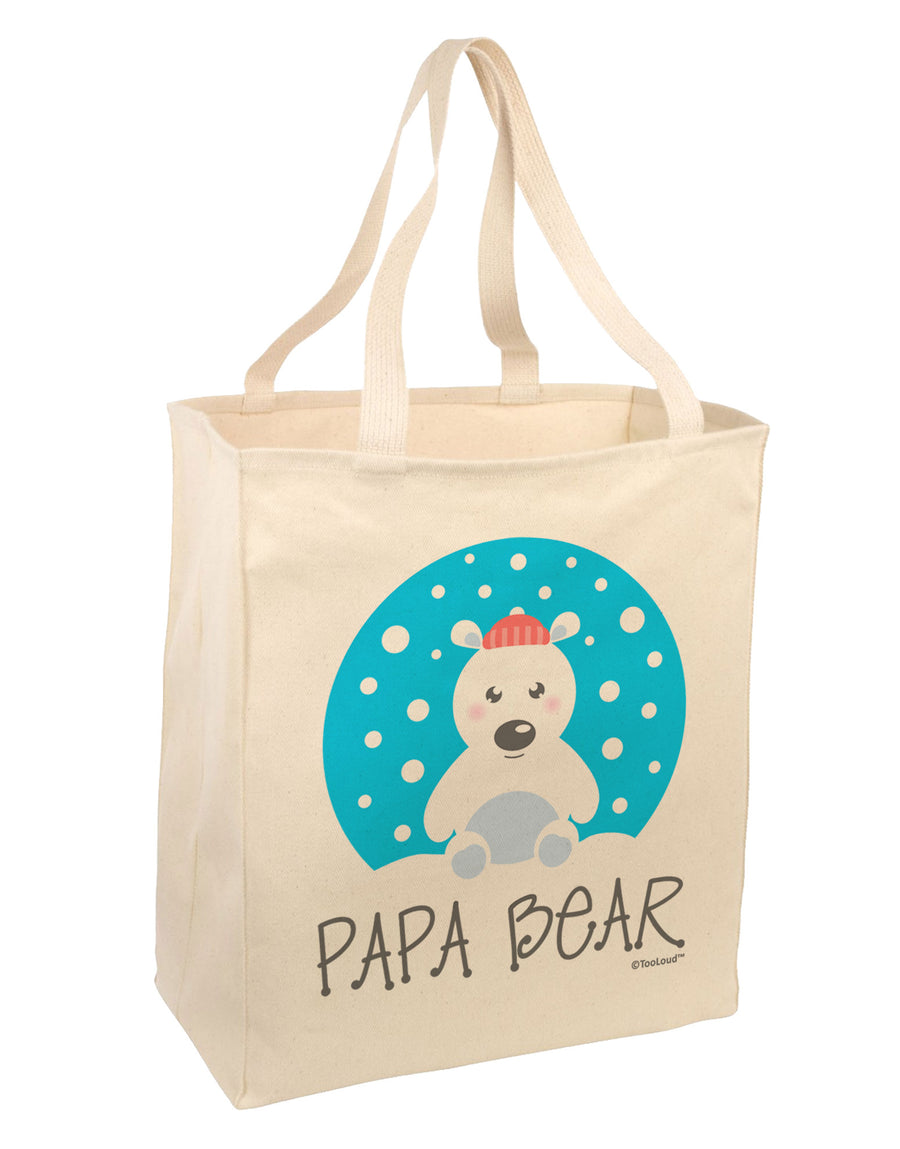 Matching Polar Bear Family - Papa Bear Large Grocery Tote Bag by TooLoud-Grocery Tote-TooLoud-Natural-Large-Davson Sales