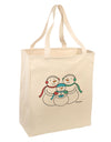 Cute Snowman Family with Boy Large Grocery Tote Bag by TooLoud-Grocery Tote-TooLoud-Natural-Large-Davson Sales