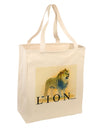 Lion Watercolor 1 Text Large Grocery Tote Bag-Grocery Tote-TooLoud-Natural-Large-Davson Sales