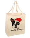 Santa Paws Christmas Dog Large Grocery Tote Bag-Grocery Tote-TooLoud-Natural-Large-Davson Sales