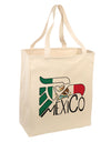 Mexico Eagle Symbol - Mexican Flag - Mexico Large Grocery Tote Bag by TooLoud-Grocery Tote-TooLoud-Natural-Large-Davson Sales