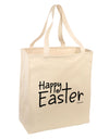 Happy Easter with Cross Large Grocery Tote Bag by TooLoud-Grocery Tote-TooLoud-Natural-Large-Davson Sales