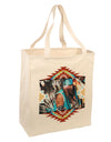 Native American Dancer 2 Large Grocery Tote Bag-Natural-Grocery Tote-TooLoud-Natural-Large-Davson Sales