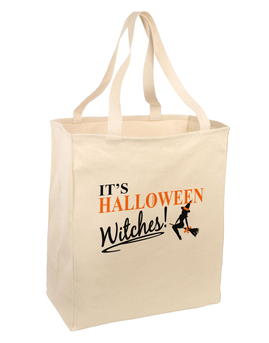 It's Halloween Witches Large Grocery Tote Bag-Grocery Tote-TooLoud-Natural-Large-Davson Sales