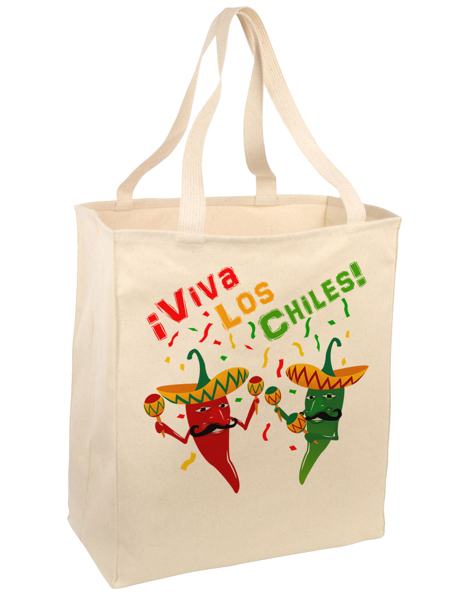 Viva Los Chiles Large Grocery Tote Bag-Grocery Tote-TooLoud-Natural-Large-Davson Sales