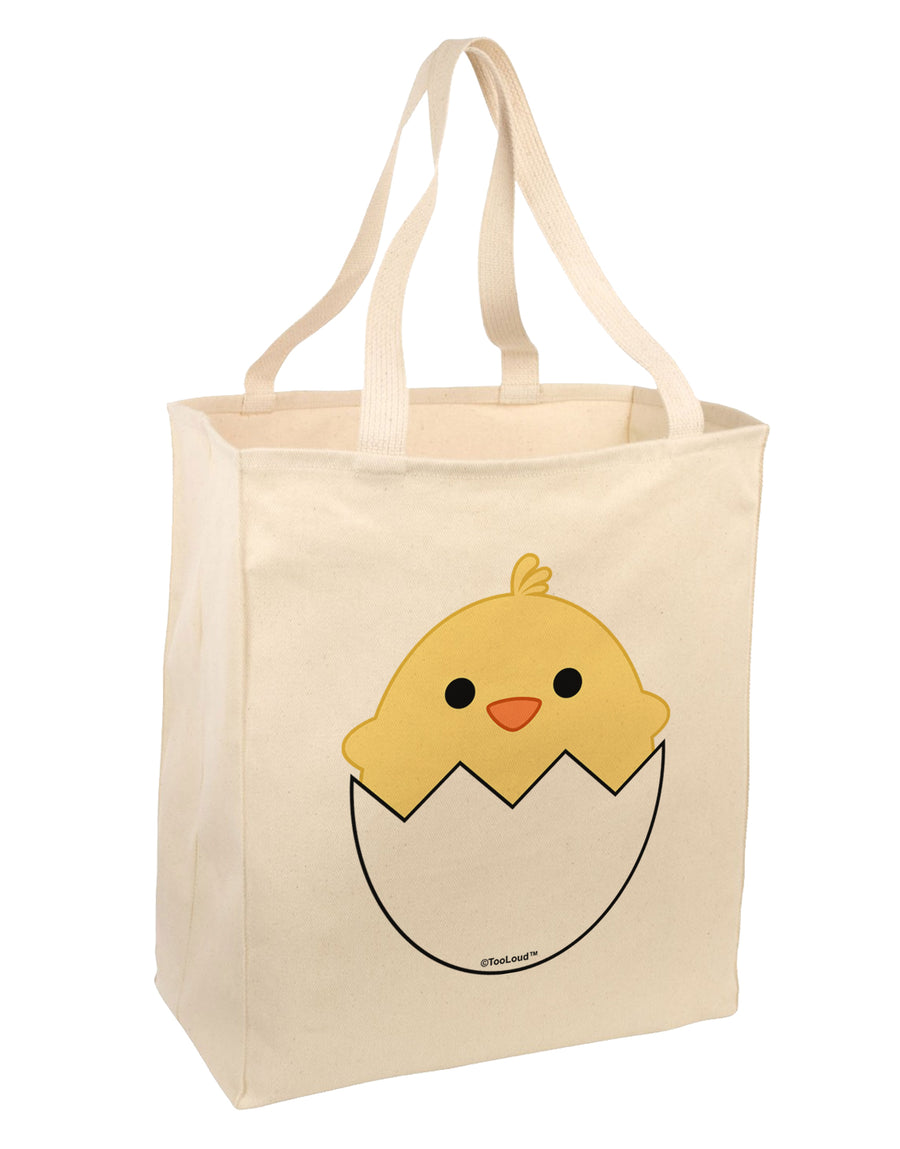 Cute Hatching Chick Design Large Grocery Tote Bag by TooLoud-Grocery Tote-TooLoud-Natural-Large-Davson Sales