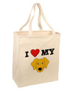 I Heart My - Cute Yellow Labrador Retriever Dog Large Grocery Tote Bag by TooLoud-Grocery Tote-TooLoud-Natural-Large-Davson Sales