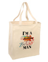 I'm A Bass Man Watercolor Large Grocery Tote Bag-Grocery Tote-TooLoud-Natural-Large-Davson Sales