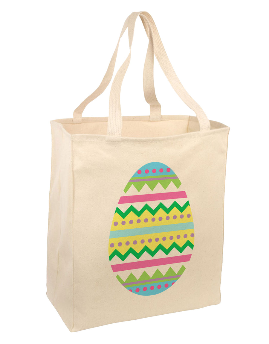 Colorful Easter Egg Large Grocery Tote Bag-Grocery Tote-TooLoud-Natural-Large-Davson Sales