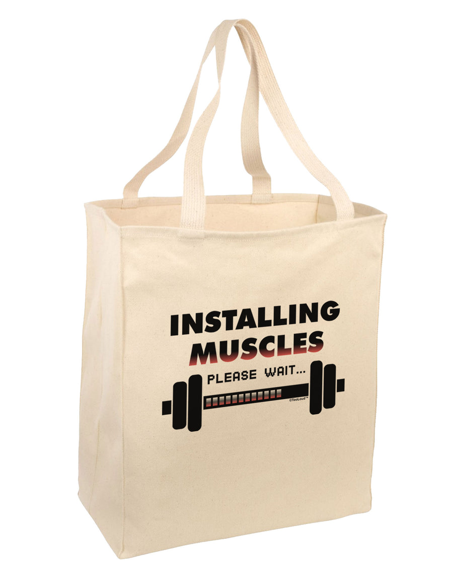 Installing Muscles Large Grocery Tote Bag-Grocery Tote-TooLoud-Natural-Large-Davson Sales