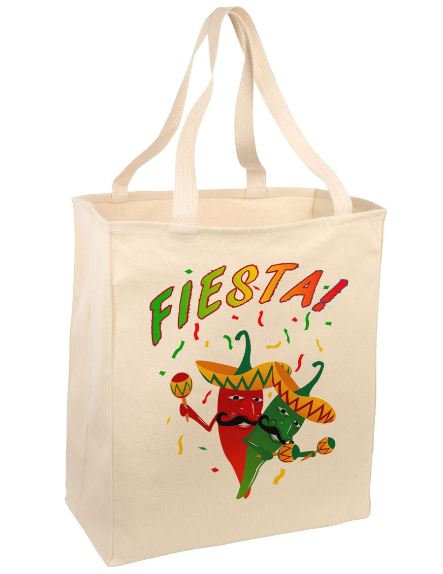 Chili Love Fiesta Large Grocery Tote Bag-Grocery Tote-TooLoud-Natural-Large-Davson Sales