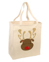 Cute Rudolph Reindeer Face Christmas Large Grocery Tote Bag-Grocery Tote-TooLoud-Natural-Large-Davson Sales