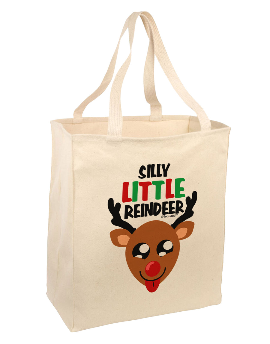 Silly Little Reindeer Matching Deer Large Grocery Tote Bag-Grocery Tote-TooLoud-Natural-Large-Davson Sales