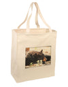 Laying Black Bear Large Grocery Tote Bag-Natural-Grocery Tote-TooLoud-Natural-Large-Davson Sales