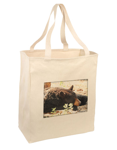 Laying Black Bear Large Grocery Tote Bag-Natural-Grocery Tote-TooLoud-Natural-Large-Davson Sales