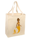 Mermaid Design - Yellow Large Grocery Tote Bag-Grocery Tote-TooLoud-Natural-Large-Davson Sales