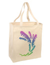 Tropical Feathers Large Grocery Tote Bag-Natural-Grocery Tote-TooLoud-Natural-Large-Davson Sales