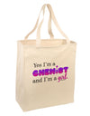 Yes I am a Chemist Girl Large Grocery Tote Bag-Grocery Tote-TooLoud-Natural-Large-Davson Sales