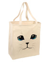 Blue-Eyed Cute Cat Face Large Grocery Tote Bag-Grocery Tote-TooLoud-Natural-Large-Davson Sales