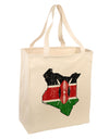 Kenya Flag Silhouette Distressed Large Grocery Tote Bag-Grocery Tote-TooLoud-Natural-Large-Davson Sales