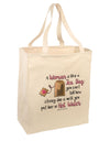 TooLoud Woman Like A Tea Bag Eleanor R Large Grocery Tote Bag-Natural-Grocery Tote-TooLoud-Natural-Large-Davson Sales