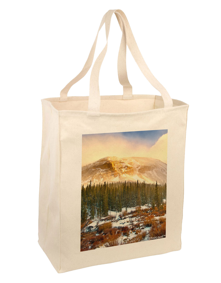 Nature Photography - Mountain Glow Large Grocery Tote Bag by TooLoud-TooLoud-Natural-Davson Sales