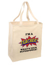 Teacher - Superpower Large Grocery Tote Bag-Natural-Grocery Tote-TooLoud-Natural-Large-Davson Sales