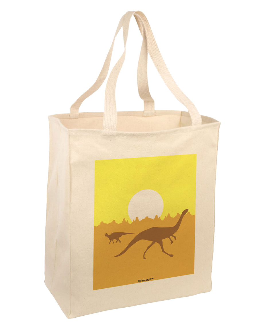 Jurassic Dinosaur Sunrise Large Grocery Tote Bag by TooLoud-Grocery Tote-TooLoud-Natural-Large-Davson Sales