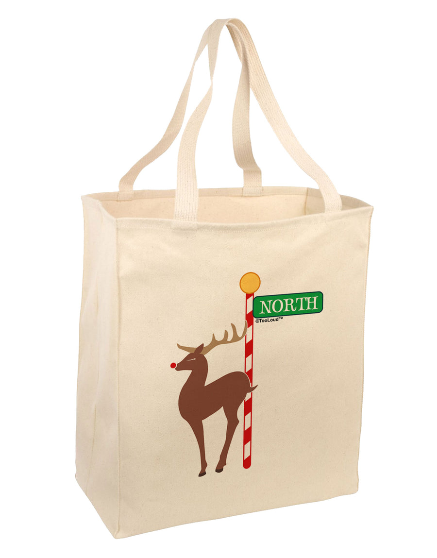 Rudolf Ratchet Reindeer Color Large Grocery Tote Bag-Grocery Tote-TooLoud-Natural-Large-Davson Sales