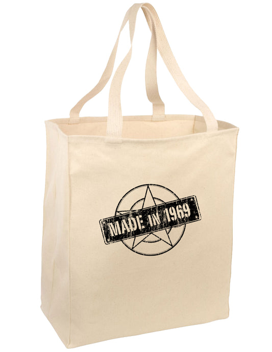 50th Birthday Gift Made in 19__ Large Grocery Tote Bag-Natural by TooLoud-TooLoud-Natural-large-Davson Sales