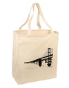 Bay Bridge Cutout Design Large Grocery Tote Bag by TooLoud-Grocery Tote-TooLoud-Natural-Large-Davson Sales