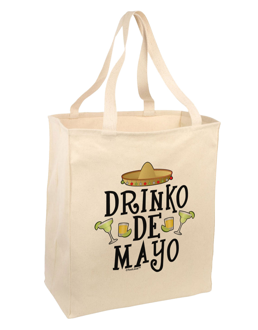 Drinko De Mayo Large Grocery Tote Bag-Grocery Tote-TooLoud-Natural-Large-Davson Sales