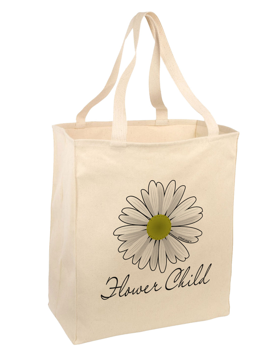 Pretty Daisy - Flower Child Large Grocery Tote Bag-Natural-Grocery Tote-TooLoud-Natural-Large-Davson Sales