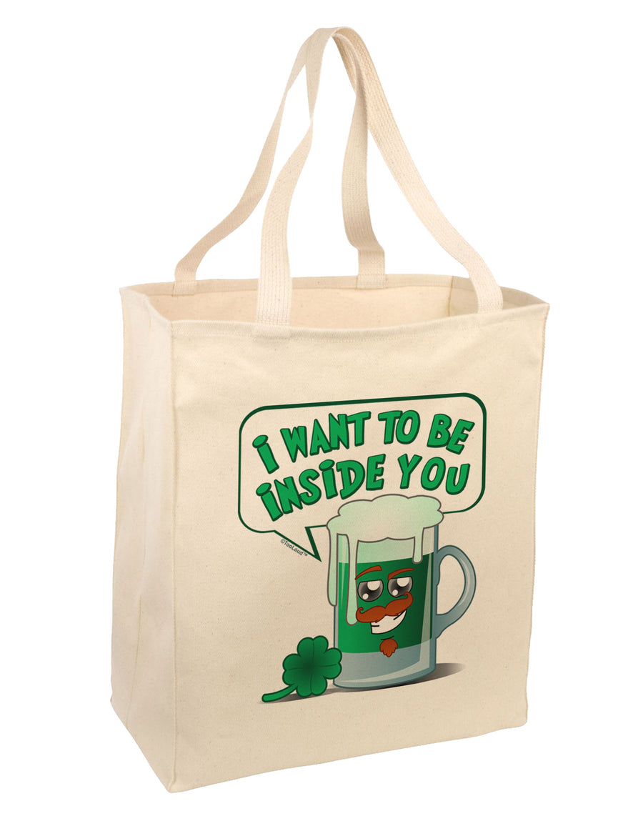 Green Beer - Inside You Large Grocery Tote Bag-Grocery Tote-TooLoud-Natural-Large-Davson Sales