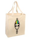 Rainbow Panda Peeking Out of Zipper Large Grocery Tote Bag by TooLoud-Grocery Tote-TooLoud-Natural-Large-Davson Sales