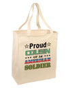 Proud Cousin of an American Soldier Large Grocery Tote Bag-Grocery Tote-TooLoud-Natural-Large-Davson Sales