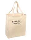 If Zombies Chase Us I'm Tripping You Large Grocery Tote Bag-Grocery Tote-TooLoud-Natural-Large-Davson Sales