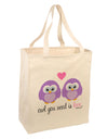 Owl You Need Is Love - Purple Owls Large Grocery Tote Bag by TooLoud-Grocery Tote-TooLoud-Natural-Large-Davson Sales