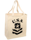 USA Military Army Stencil Logo Large Grocery Tote Bag-Grocery Tote-TooLoud-Natural-Large-Davson Sales