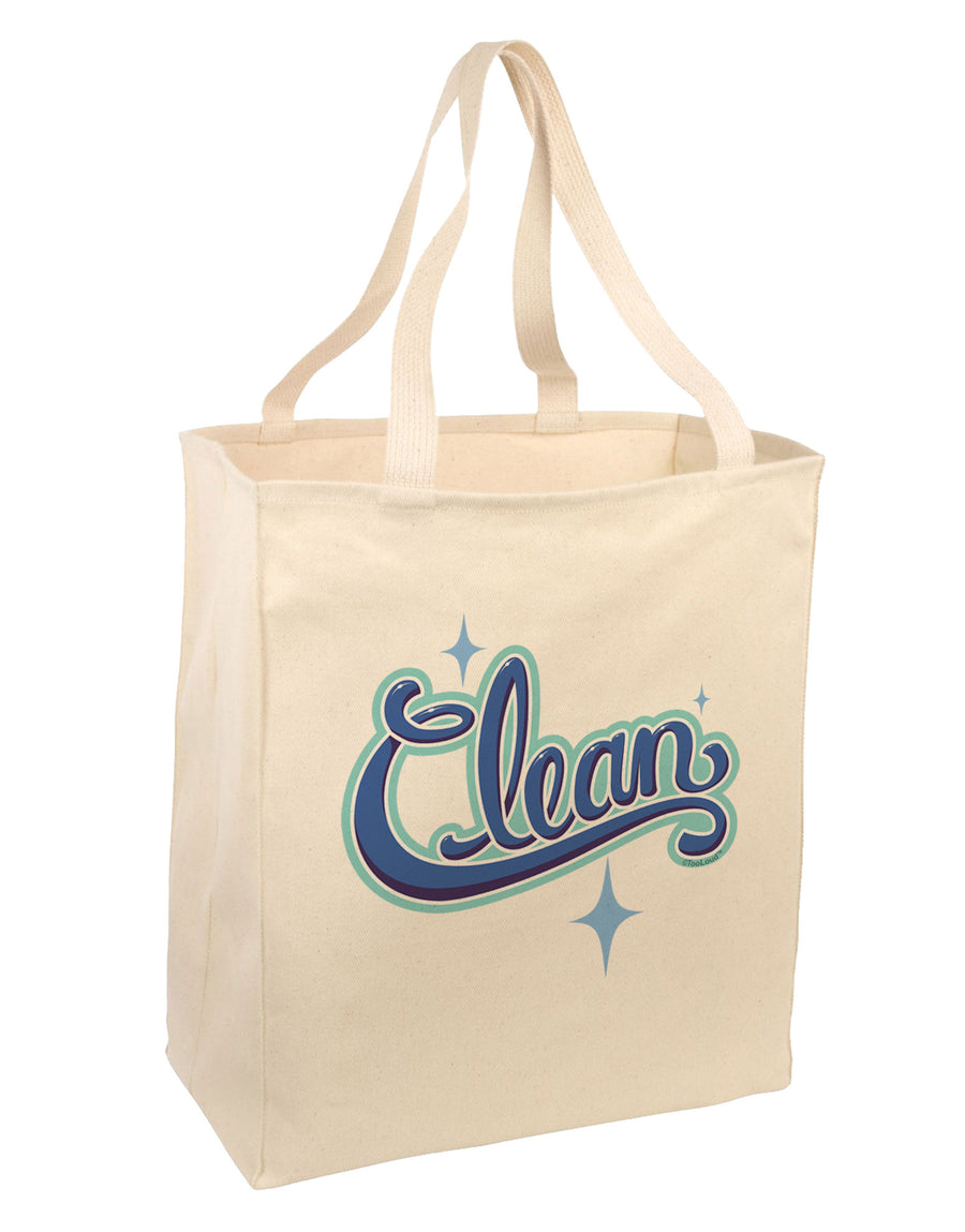 Clean Text Large Grocery Tote Bag-Grocery Tote-TooLoud-Natural-Large-Davson Sales