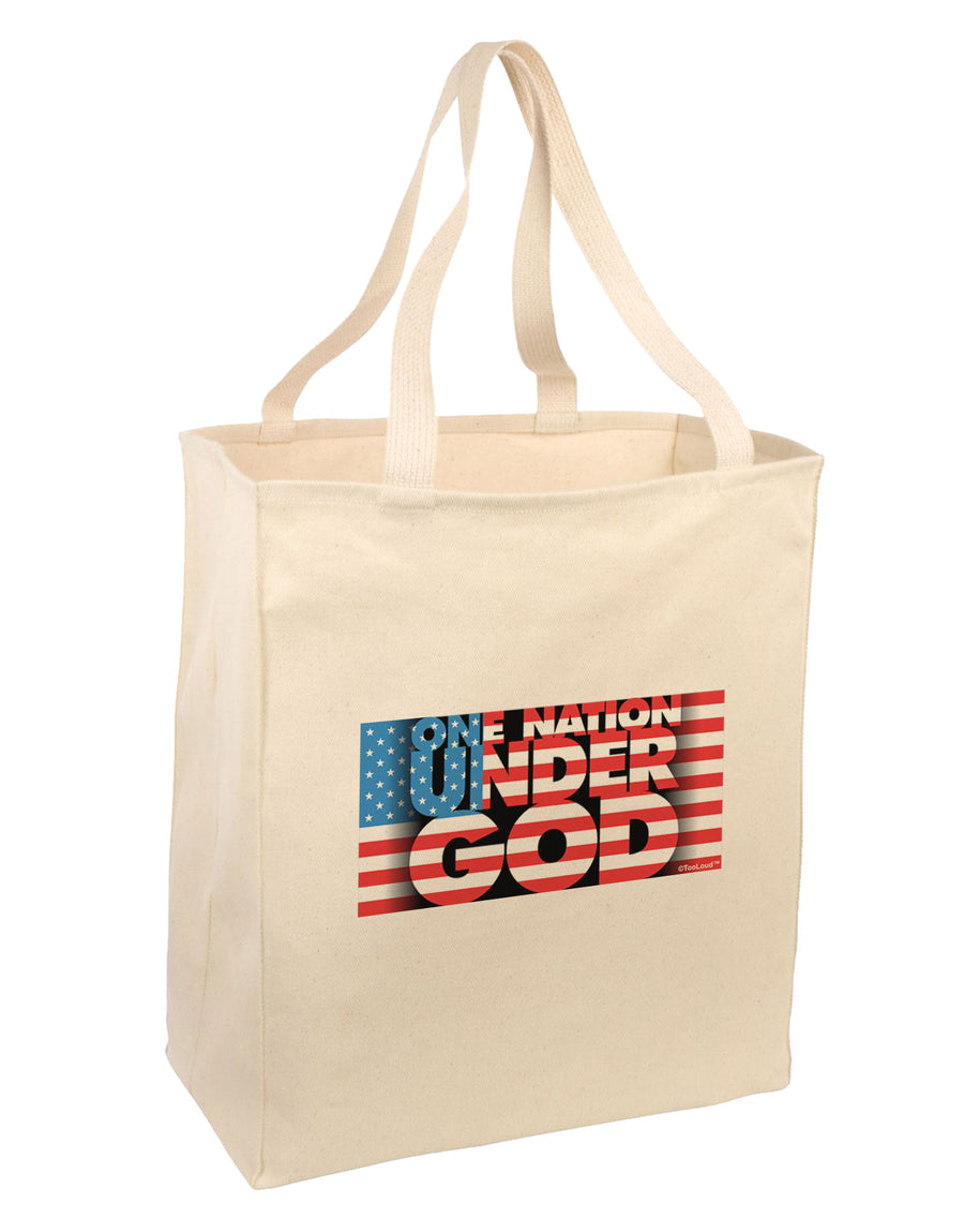 One Nation Under God Large Grocery Tote Bag-Grocery Tote-TooLoud-Natural-Large-Davson Sales