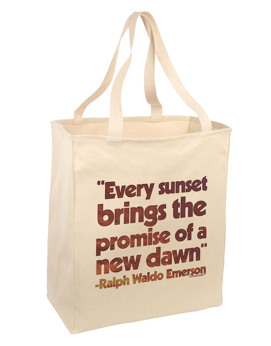 Emerson Sunset Quote Large Grocery Tote Bag-Natural-Grocery Tote-TooLoud-Natural-Large-Davson Sales