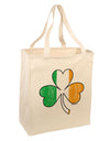 Irish Flag - Shamrock Distressed Large Grocery Tote Bag by TooLoud-Grocery Tote-TooLoud-Natural-Large-Davson Sales