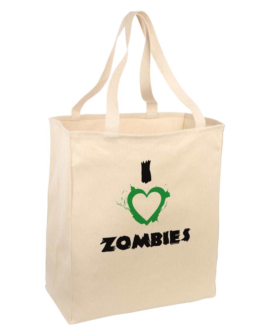 I Heart Zombies - Bloody Heart Green Large Grocery Tote Bag-Grocery Tote-TooLoud-Natural-Large-Davson Sales