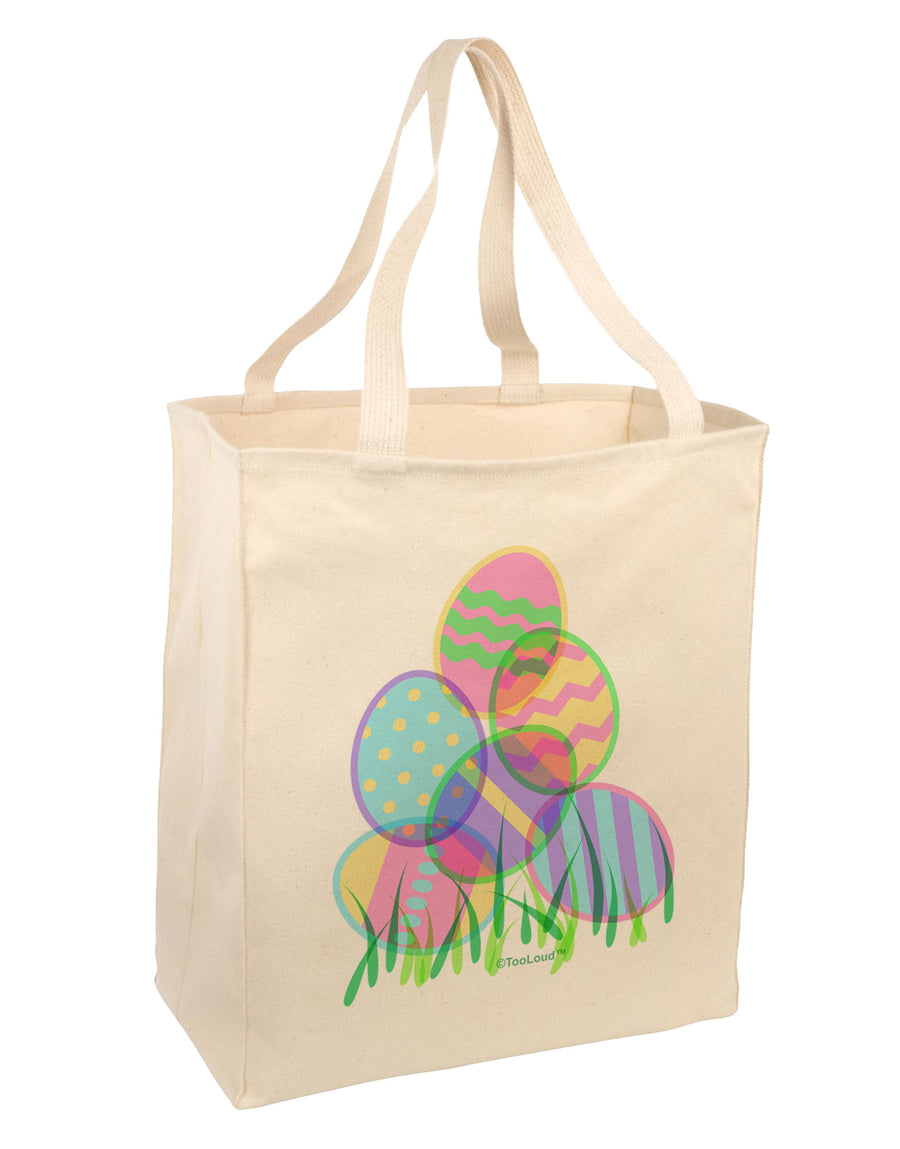 Gel Look Easter Eggs Large Grocery Tote Bag-Grocery Tote-TooLoud-Natural-Large-Davson Sales